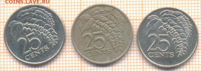 Тринидад и Тобаго 25 центов, фикс 15 руб - Тринидад и Тобаго 25 центов 3 шт 2919а