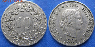 Швейцария 10 раппен 1901 до 19-03-21 в 22:00 - Швейцария 10 раппен 1901     6445