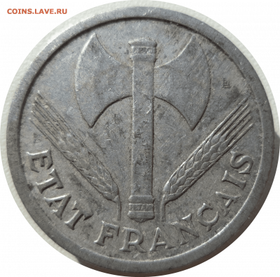 2 франка 1943 г. ФРАНЦИЯ до 14.03.21 в 22:00 МСК - Rounded_20210313_104637