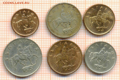 Болгария 6 монет, до 19.03.2021 г. 22.00 по Москве - Болгария 6 монет 2939а