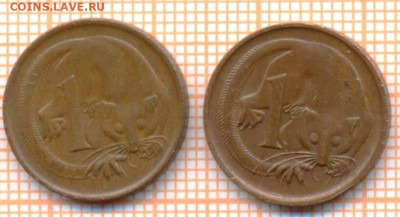 Австралия 1 цент 1966,1981 г., фикс - 15 руб - Австралия 1 цент 1966 1981  2933а