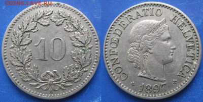 Швейцария 10 раппен 1897 до 19-03-21 в 22:00 - Швейцария 10 раппен 1897     6440