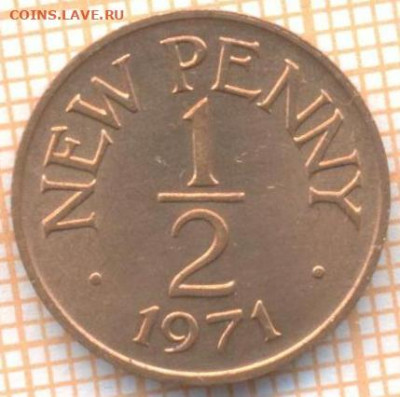 2 пенни 1971 г., до 20.03.2021 г. 22.00 по Москве - Гернси полпенни 1971 2496
