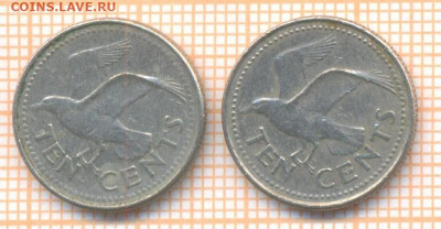 Барбадос 10 центов 1998, 2000 г., фикс 15 руб - Барбадос 10 центов 2941а