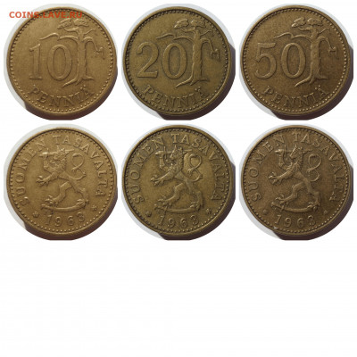 10,20,50 пенни 1963 г. ФИНЛЯНДИЯ до 15.03.21 в 22:00 МСК - CollageMaker_20210314_162544496