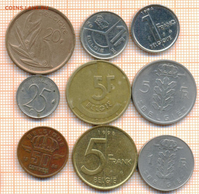 Бельгия 9 монет, до 21.03.2021 г. 22.00 по Москве - Бельгия 9 монет 2949