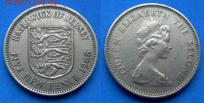 Джерси - 5 новых пенсов 1968 года до 20.03 - Джерси 5 новых пенсов, 1968