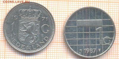 Нидерланды 1 гульден 1971,1987 г., до 21.03.2021 г. 22.00 по - Нидерланды 1 гульден 1971,87 2568