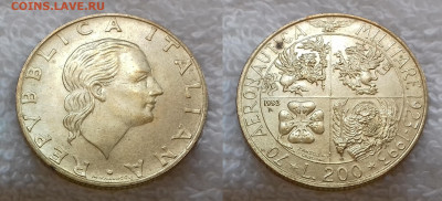 Монеты мира по фиксированной цене - ИТАЛИЯ 200 лир 1993 70 лет 20190626_0747
