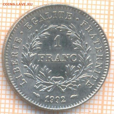 Франция 1 франк 1992 г., до 22.03.2021 г. 22.00 по Москве - Франция 1 франк 1988 2967