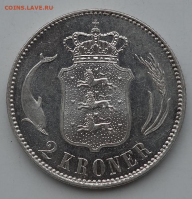 2 кроны 1916 Дания, до 19.03 в 22:00 - дан16-2