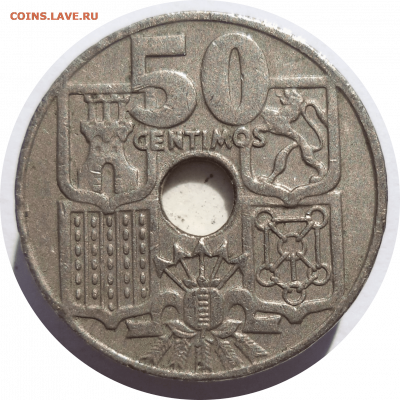 50 сентимо 1949 (1962) г. ИСПАНИЯ до 18.03.21 в 22:00 МСК - Rounded_20201202_151312