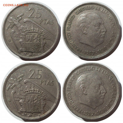 25 песет 1957 г. (64,72) ИСПАНИЯ до 19.03.21 в 22:00 МСК - CollageMaker_20210317_130533440