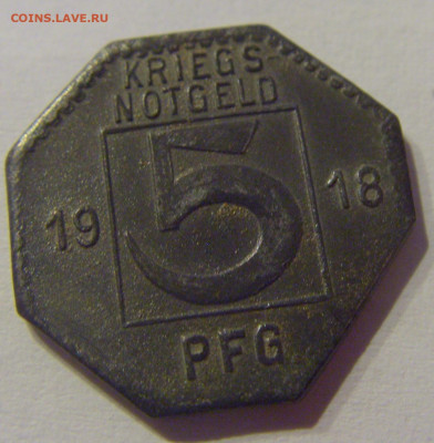 Нотгельд 5 пф 1918 Хехинген №1 23.03.21 22:00 М - CIMG3626.JPG