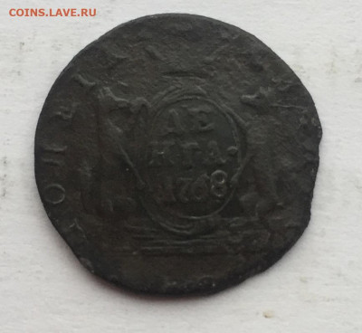 Деньга 1768 года КМ Сибирь до 21 марта 23:00 мск - деньга сиб 1768 (1).JPG