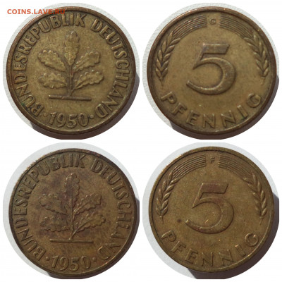 5 пфеннигов 1950, 80,82,90,91 г. ГЕРМАНИЯ до 20.03.21 в 22:0 - CollageMaker_20210319_034446663