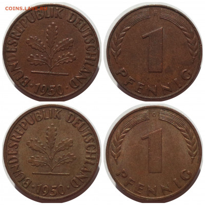 1 пфенниг 1950,82,84,85,91 ГЕРМАНИЯ до 20.03.21 в 22:00 - CollageMaker_20210319_040604884