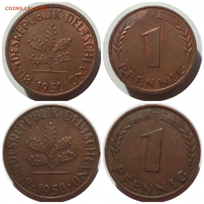 1 пфенниг 1950,82,84,85,91 ГЕРМАНИЯ до 20.03.21 в 22:00 - CollageMaker_20210319_040548212