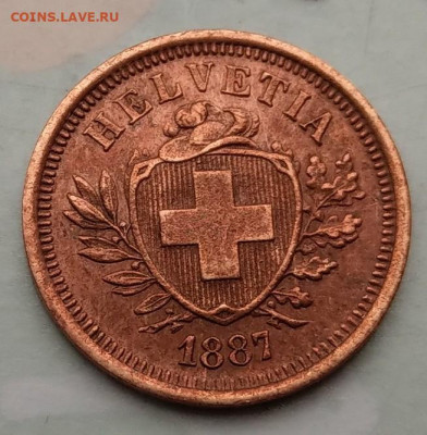 Швейцария 1 раппен 1887 отличный до 22-00 23.03 - IMAG0758~2