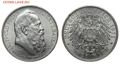 Бавария. 2 марки 1911 г. Регент. До 21.03.21. - Р555.JPG