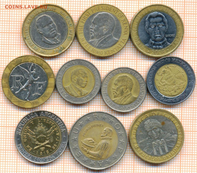 биметалл 10 монет, до 27.03.2021 г. 22.00 по Москв - биметалл 10 монет 2955а