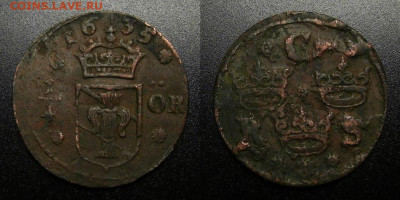 4 эре (1635) оригинальность и оценка - Швеция – 0,25 эре (1635)