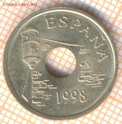 Испания 25 песет 1998 г, до  28.03.2021 г. 22.00 по Москве - Испания 25 песет 1998 2680