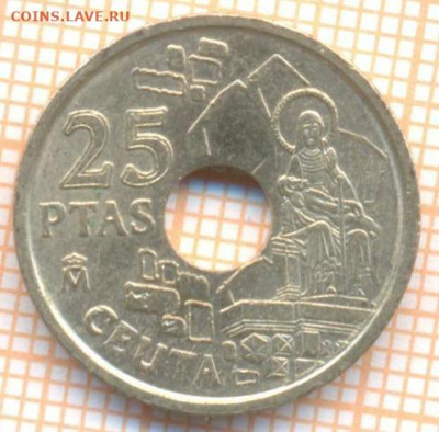 Испания 25 песет 1998 г, до  28.03.2021 г. 22.00 по Москве - Испания 25 песет 1998 2680а
