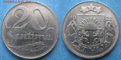 Латвия 20 сантим 1922 до 28-03-21 в 22:00 - Латвия 20 сантим 1922    180-к47-4114