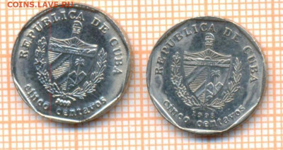Куба 5 сентаво, 10 руб - Куба 5 сентаво  2928а