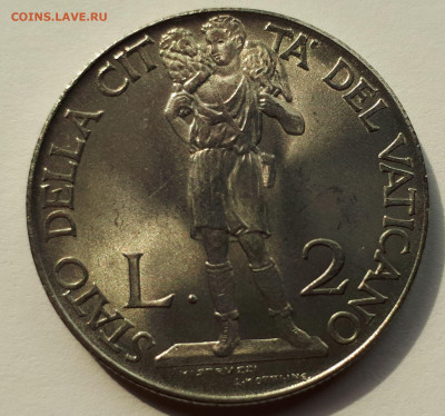 Ватикан 2 лиры 1941. UNC. Тираж - 270 000. - 4