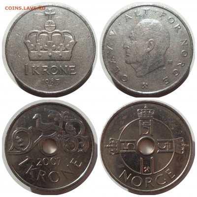 ФИКС 1 крона 1951-2007 гг. НОРВЕГИЯ до 25.03.21 в 22:00 МСК - CollageMaker_20210323_180156277