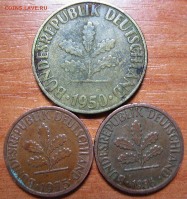 ФРГ 10.1пфенинг 1950.1975.1986г - IMG_4432.JPG
