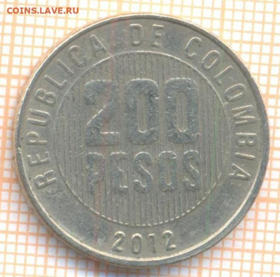 Колумбия 200 песо 2012 г.  ст.тип, до 02.04.2021 г. 22.00 по - Колумбия 200 песо 2012 2766