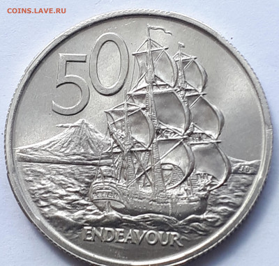 ENDEAVOUR. Нов. Зеландия 50 центов, 1967.До 3.04.21г, 21-00 - Н.З.1967,,
