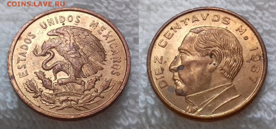 Иностранные монеты по фиксированной цене - МЕКСИКА 10 сентаво 1967 20191008_1305