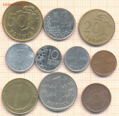 Финляндия 10 монет, до 03.04.2021 г. 22.00 по Москве - финляндия 10 монет 2960
