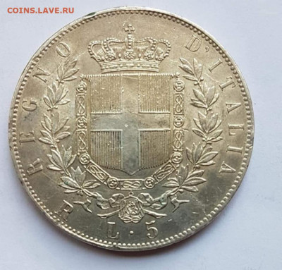 5 лир Италия Виктор Эмануэле ll 1877 R - 165144534_3720975168018944_6240354735688797715_n