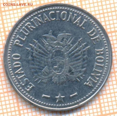 Боливия 1 боливиано 2012 г., до  03.04.2021 г. 22.00 по Моск - Боливия 1 боливиано 2012 2785а