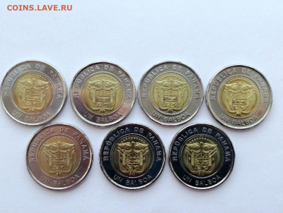 Лот юбилейки Панама 1 бальбоа 7 монет 2019г - 2