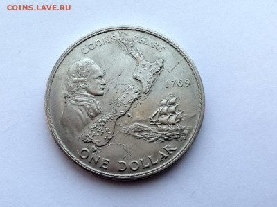 Новая Зеландия 1 $, 1969 200 лет путешествию Капитана Кука - 1