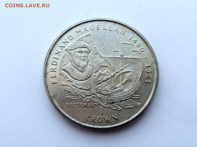 Остров Мэн 1 крона, 1996 Мореплаватели - Фернан Магеллан - 1