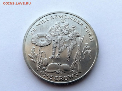Остров Мэн 1 крона, 2014 100 лет Первой Мировой войне.Футбол - 2