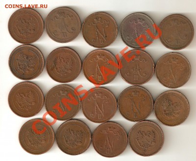 Продам 34 монеты Финляндии 5,10 пенни 1865-1917 - image0-3