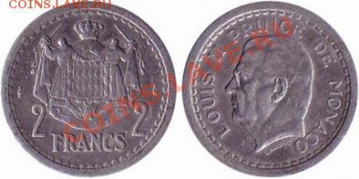 Монако 2 франка 1943 до 15.10.2011 21-00 - Монако 2 франка 1943