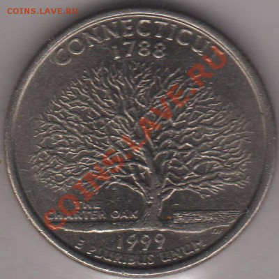 США четвертак Коннектикут 1999 до 15.10.2011 21-00 - США четвертак 1999 5 а