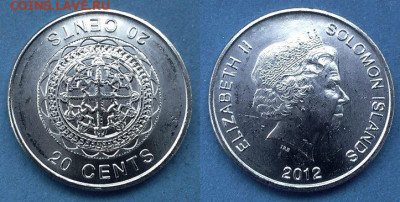 Соломоновы Острова - 20 центов 2012 года до 7.04 - Соломоновы Острова 20 центов, 2012