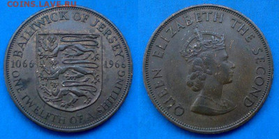 12 шиллинга 1966 г (Битва при Гастингсе) до 8.04 - Джерси 1.12 шиллинга, 1966