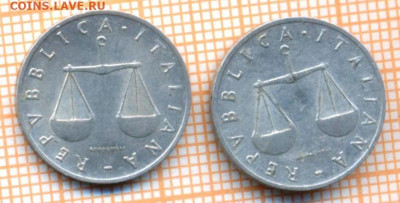 Италия 1 лира 1954,1955 г., фикс 20 р - Италия 1 лира 54 55  3022а