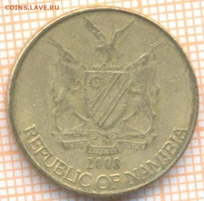Намибия 1 доллар 2008 г., до 05.04.2021 г. 22.00 по Москве - Намибия 1 доллар 2008 2998а